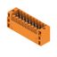 PCB plug-in connector, male header, Flange, THT solder connection, 3.50 mm, Number of poles: 18, 180°, Solder pin length (l): 3.5 mm, tinned, orange, Box thumbnail 2