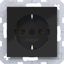 SCHUKO wall socket, push-in type, A.x/C.x, glossy night black thumbnail 1
