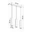 LOOPEZ 3L HANGING LAMP BLACK/GOLD GU10 3X40W IP20 thumbnail 5
