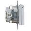 Socket outlet, flap cover, screw clamps, silver thumbnail 1