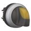 M22-WRLK3-Y Illuminated selector switch actuator, RMQ-Titan, With thumb-grip, maintained, 3 positions, yellow, Bezel: titanium thumbnail 7