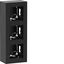 Housing incl. cover frame, 3-way, tall, surface-mounted, A.8, night black gloss. thumbnail 1