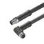 Power cable, Connecting line, M12 / M12, Number of poles : 4, 3 m, pin, straight - socket, 90&deg;, Shielded: No, LED: No, Sheath material: PUR, Halogen: No thumbnail 1
