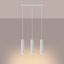 THREE-POINT HANGING LAMP WHITE CARBON WITH 3 WHITE TUBES LAMPSHADES thumbnail 10
