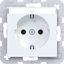 SCHUKO wall socket, text field, plug-in type, A.x/C.x, matte light white thumbnail 1