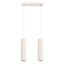 HANGING LAMP WITH TWO HANGS AND BEIGE GROOVED LAMPSHADES, CARBON SERIES thumbnail 1