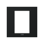Frame - 1-gang / 3-modules 3"x3" box - ABB logo - Matt Black thumbnail 1