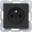 Wall socket earth pin, Safety Plus, plug-in type, A.x/C.x, matte black thumbnail 1