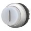M22-DLH-W-X1 Illuminated pushbutton actuator, RMQ-Titan, Extended, momentary, White, inscribed 1, Bezel: titanium thumbnail 2