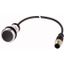 C22-D-S-K01-P5 Pushbutton, Flat, momentary, 1 NC, Cable (black) with M12A plug, 4 pole, 1 m, black, Blank, Bezel: titanium thumbnail 1