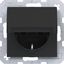 SCHUKO wall socket, self-closing compartment, push-in terminal, A.x/C.x black and white material thumbnail 1