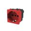 Italian P30/17 socket outlet 16/10A - 2M - Red thumbnail 2
