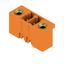 PCB plug-in connector, male header, Flange, THT solder connection, 3.81 mm, Number of poles: 2, 180°, Solder pin length (l): 3.2 mm, tinned, orange, Box thumbnail 1