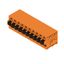 Printed circuit board terminals, 5.08 mm, Number of poles: 10, 90°, Solder pin length (l): 3.5 mm, tinned, orange, PUSH IN with actuator, Clamping range, max. : 2.5 mm², Box thumbnail 1