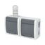 ATLAS 2-fold horizontal socket with M20 outlet IP65 gray thumbnail 2