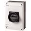P3-63/I4/SVB-SW/HI11-NA Main switch, P3, 63 A, surface mounting, 3 pole, 1 N/O, 1 N/C, STOP function, With black rotary handle and locking ring, UL/CSA thumbnail 1
