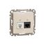 DATA CAT 6 UTP + Telephone outlet, Sedna Design & Elements, Beige thumbnail 4
