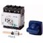 Switch-disconnector, DCM, 40 A, 3P + N (solid), With blue rotary handle and drive shaft, Vertical connection thumbnail 1