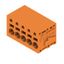 Printed circuit board terminals, 5.00 mm, Number of poles: 5, 90°, Solder pin length (l): 3.5 mm, tinned, orange, PUSH IN without actuator, Clamping range, max. : 2.5 mm², Box thumbnail 4
