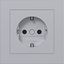 SCHUKO wall socket with cover, Safety Plus, plug-in class A.1 titanium thumbnail 1