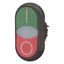 M22S-DDLF-GR-X1/X0 Double actuator pushbutton, RMQ-Titan, Actuators and indicator lights flush, momentary, White lens, green, red, inscribed, Bezel: black thumbnail 9