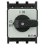 On-Off switch, P1, 40 A, flush mounting, 3 pole, with black thumb grip and front plate thumbnail 32