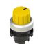 Knob selector, 3 positions yellow with marking thumbnail 1