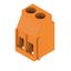 Printed circuit board terminals, 5.00 mm, Number of poles: 2, 90°, Solder pin length (l): 3.2 mm, tinned, orange, Clamping yoke connection, Clamping range, max. : 6 mm², Box thumbnail 4