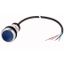 C22-DRL-B-K10-24-P65 Illuminated pushbutton actuator, classic, flat, maintained, 1 N/O, blue, 24 V AC/DC, cable (black) with non-terminated end, 4 pole, 3.5 m thumbnail 1