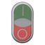 M22-DDLF-GR-X1/X0 Double actuator pushbutton, RMQ-Titan, Actuators and indicator lights flush, momentary, White lens, green, red, inscribed, Bezel: titanium thumbnail 4