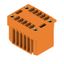 PCB plug-in connector, male header, Flange, THT solder connection, 3.81 mm, Number of poles: 10, 180°, Solder pin length (l): 3.2 mm, tinned, orange, Box thumbnail 4