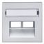 Cover for RJ45 UAE outlet, labelling window, 2-Port, silver thumbnail 2