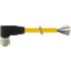 M12 female 90° A-cod. with cable shielded PUR 5x0.34 ye 3m thumbnail 1