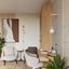 WALL LAMP WITH SWITCH ON CABLE GLASS LAMP SHADE WOODEN ELEMENTS ON G9 thumbnail 7