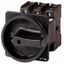 P3-100/V/SVB-SW Main switch, P3, 100 A, rear mounting, 3 pole, STOP function, With black rotary handle and locking ring, Lockable in the 0 (Off) position thumbnail 1