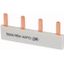 Phase busbar with 4x pins, 1-phase, insulated, straight thumbnail 1