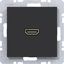 HDMI socket with 90° plug connection, A.x/C.x night black matte thumbnail 1