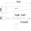 AW 55 51 A4 Wall and support bracket with welded head plate B510mm thumbnail 2