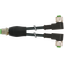 Y-Distributor M12 male / M12 female 90° A-cod. PUR 3x0.34 bk  2.5m thumbnail 2