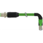 M12 male 0° D-cod. / RJ45 90° right shielded PUR 1x4xAWG22 gn 2.2m thumbnail 1