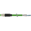 M8 male 0° A-cod. with cable shielded PUR 1x4xAWG26 gn 8.5m thumbnail 1