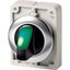 M30I-FWLK-G Illuminated selector switch actuator, RMQ-Titan, with thumb-grip, momentary, 2 positions, green, Front ring stainless steel thumbnail 2