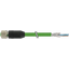 M12 female 0° D-cod. with cable shielded PUR 1x4xAWG22 gn UL/C 17.8m thumbnail 2