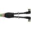Y-Distributor M12 male / M8 female 90° A-cod. PUR 3x0.25 bk 7.5m thumbnail 1