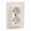 Asfora socket double, grounded, 16 A, screw, CREAM thumbnail 2