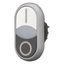 M22-DDLF-WS-X1/X0 Double actuator pushbutton, RMQ-Titan, Actuators and indicator lights flush, momentary, White lens, white, black, inscribed, Bezel: titanium thumbnail 4