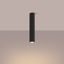 CYLINDRICAL CEILING LAMP BLACK 40 CM CARBON VERTICAL PATTERN GU10 thumbnail 7