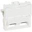 Double RJ45 socket Mosaic category 5e UTP 45° 2 modules white thumbnail 2