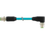M12 male 0° / male 90° X-cod. shielded TPE  SF/UTP CAT6a bu 0.3m thumbnail 2