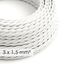 Large section electric cable 3x1,50 twisted - covered by rayon White TM01 thumbnail 1